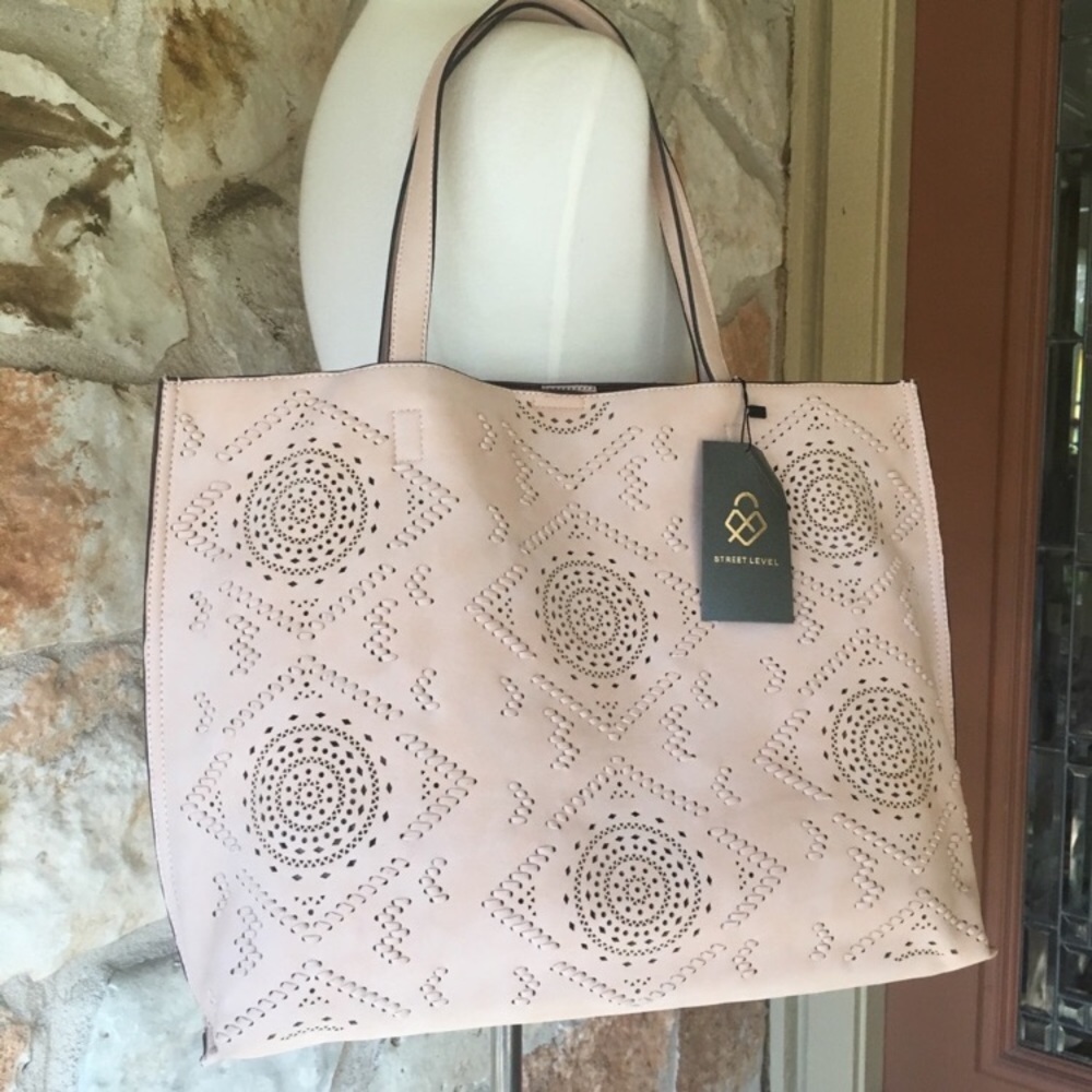 NWT Anthropologie Alice Springs Tote Bag in Blush - Picture 2 of 7